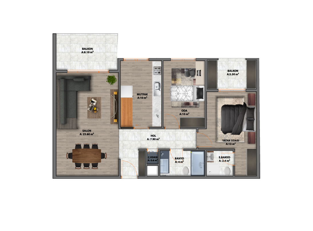 ORTA DAİRE RENKLİ PLAN